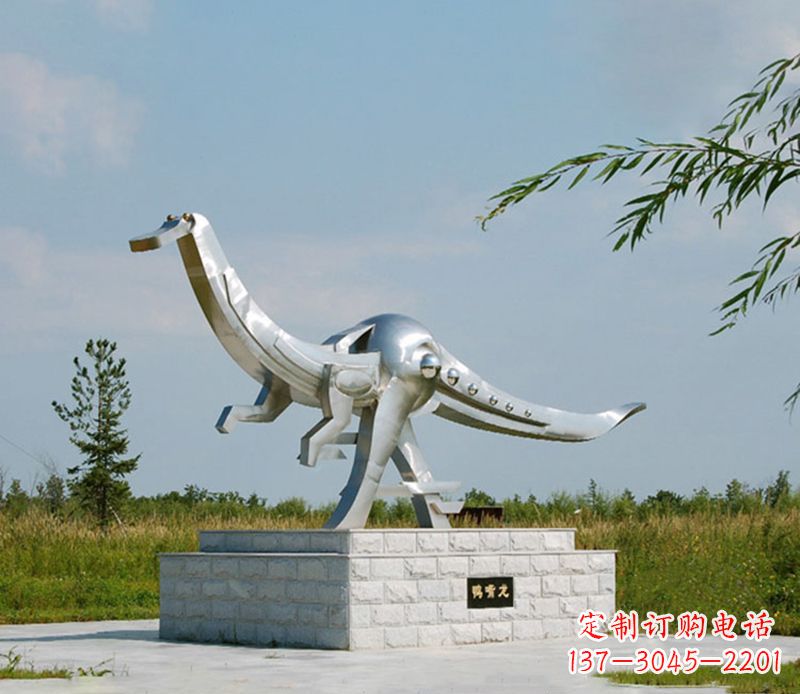佛山特大不锈钢抽象恐龙雕塑
