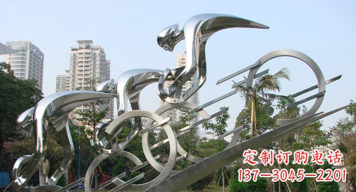 佛山不锈钢自行车抽象雕塑