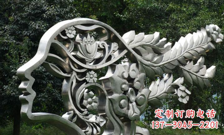 佛山美丽如梦不锈钢美女雕塑