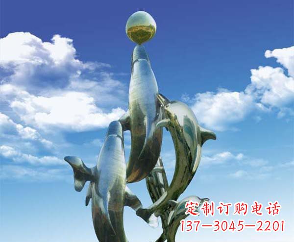 佛山有定制|不锈钢|大型海豚雕塑