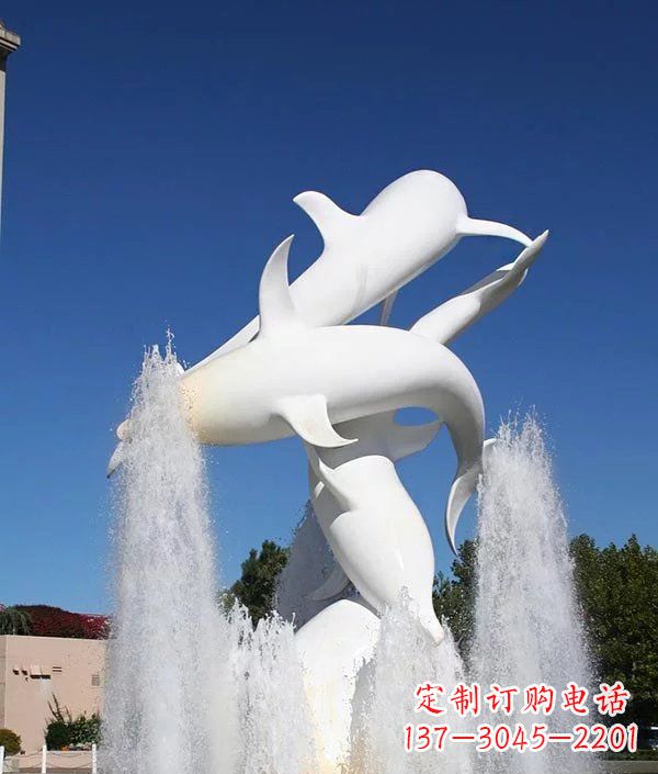 佛山完美纪念,精致的不锈钢海豚雕塑