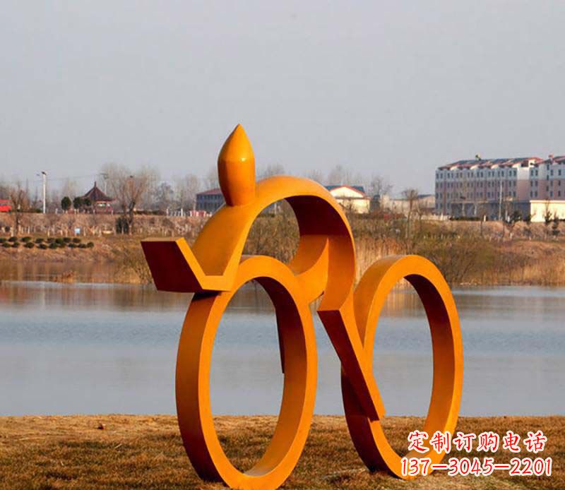 佛山产品名称健康运动不锈钢骑自行车人物雕塑