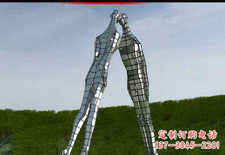 佛山爱的无限,不锈钢情侣人物雕塑