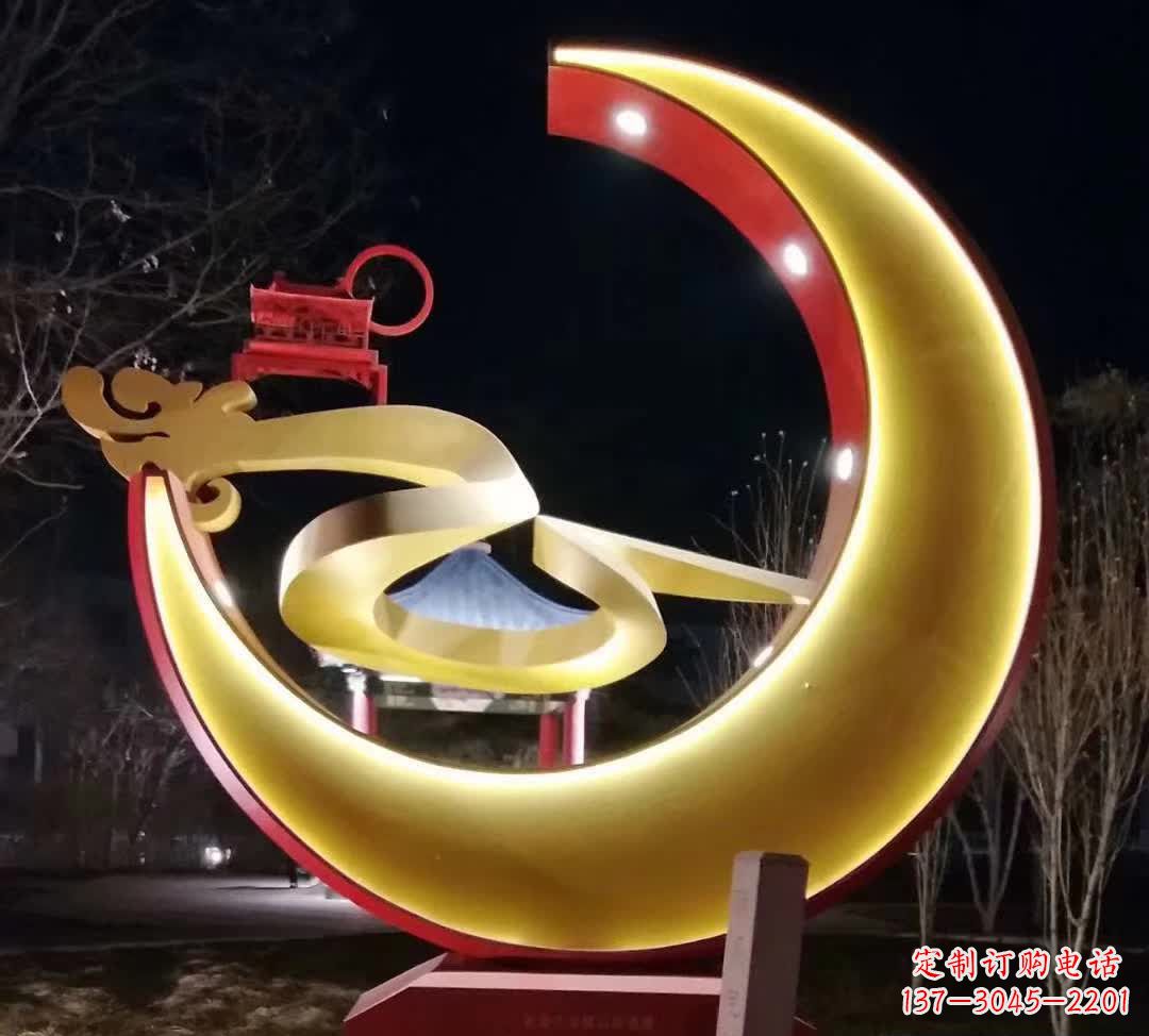 佛山精致不锈钢月亮雕塑