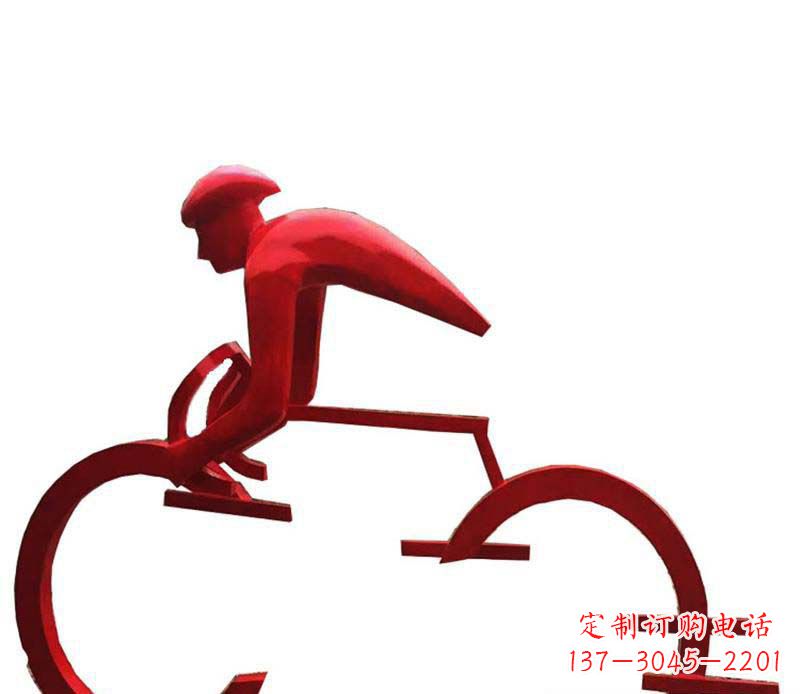 佛山公园主题不锈钢自行车雕塑