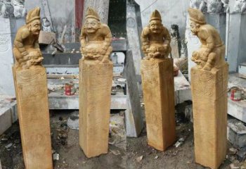 佛山经典仿古拴马桩雕塑