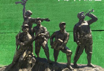佛山革命军人抗战纪念铜雕塑—缅怀抗战英雄