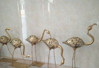 佛山不锈钢抽象火烈鸟动物雕塑