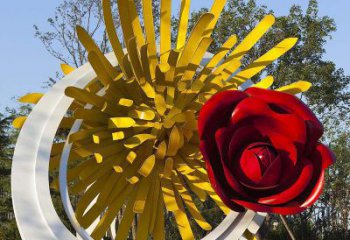 佛山外观精致玫瑰不锈钢雕塑