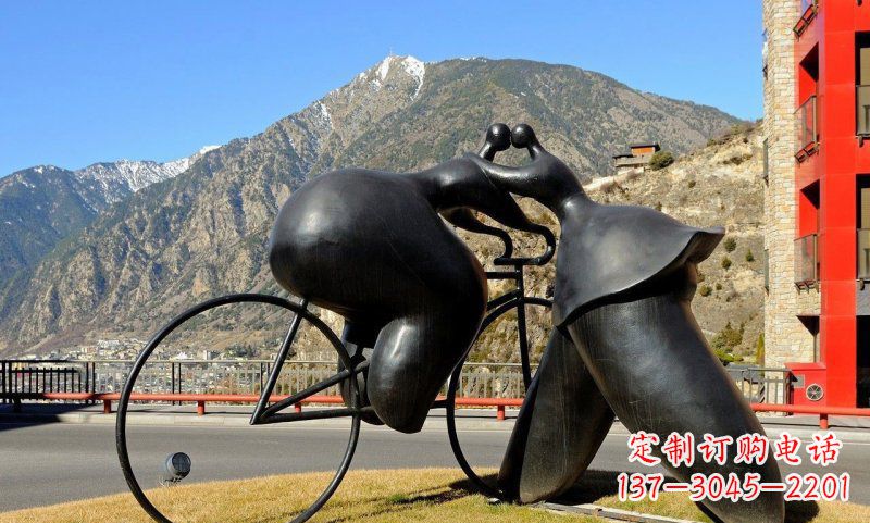 佛山铸铁自行车雕塑