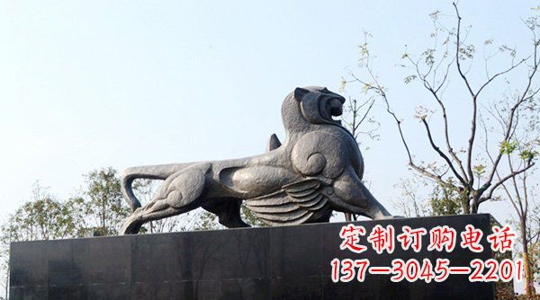 佛山公园抽象狮子动物铜雕