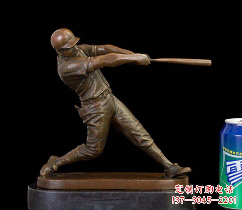 佛山风采动人的人物铜雕棒球雕塑