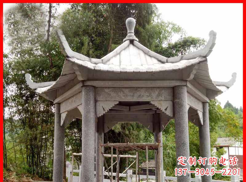 佛山复古公园石凉亭雕塑