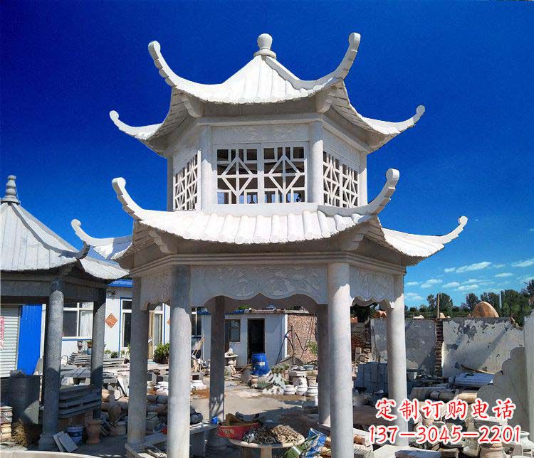 佛山大理石双层凉亭雕塑