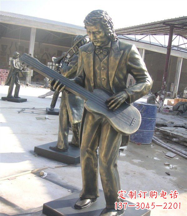 佛山西方人物铜吉他雕塑