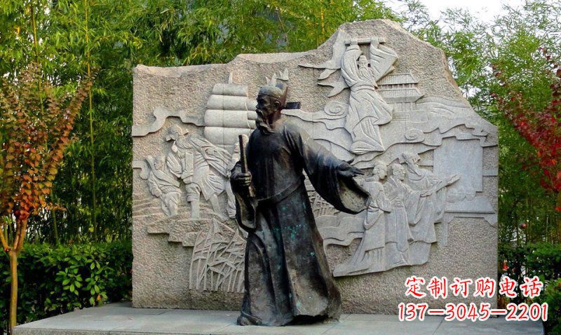 佛山海瑞古代名人铜雕领雕塑定制