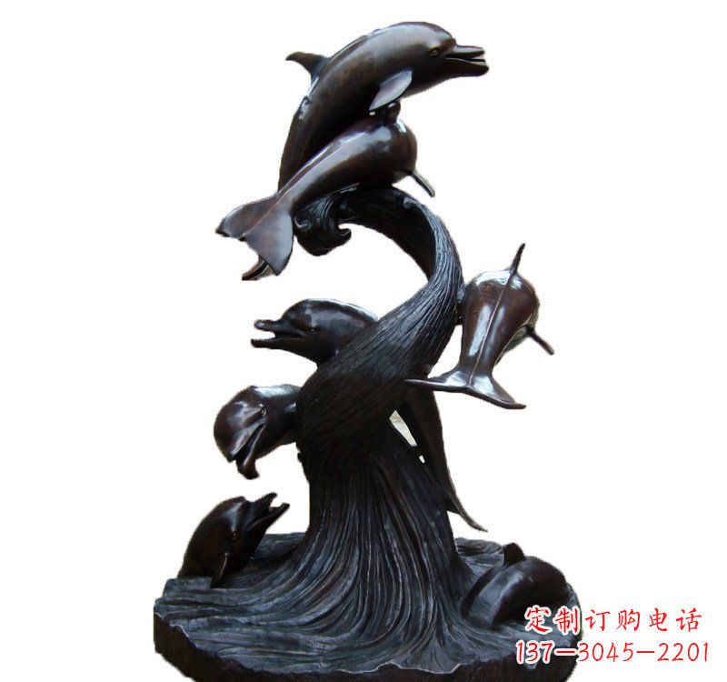 佛山产品名称海豚铜雕园林雕塑