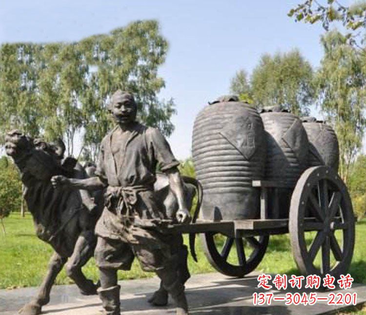 佛山唯美牛车铜雕