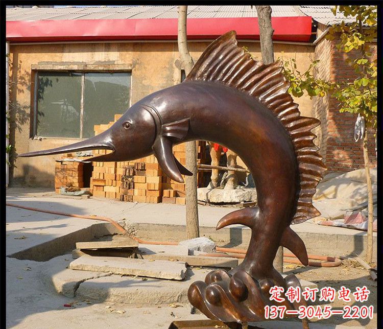 佛山动物雕塑——海洋剑鱼铜雕