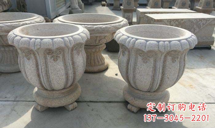 佛山优雅大理石花盆雕塑