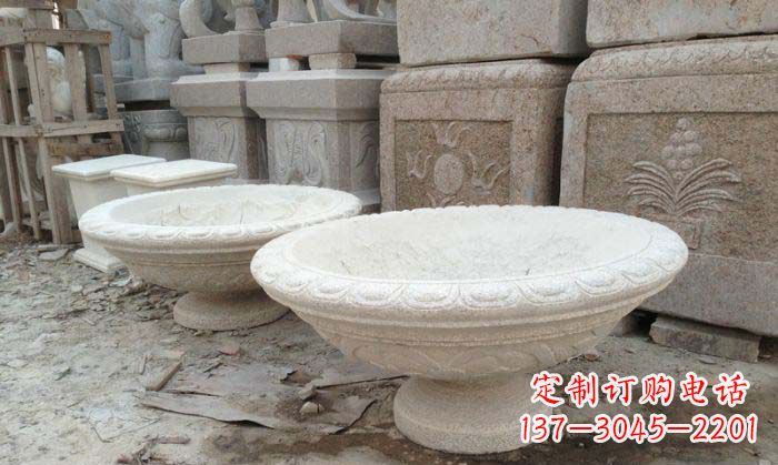 佛山细腻雅致的大理石花盆石雕