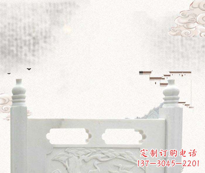 佛山公园景观汉白玉石雕栏板