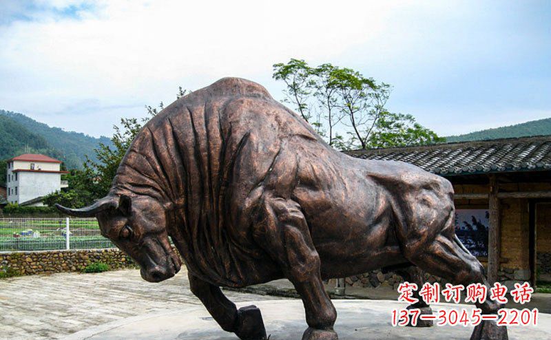 佛山公园开荒牛动物铜雕