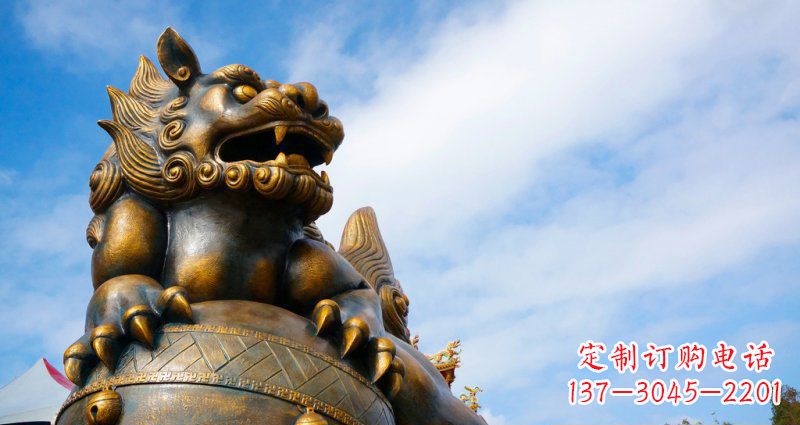 佛山大型铜雕狮子景观装置