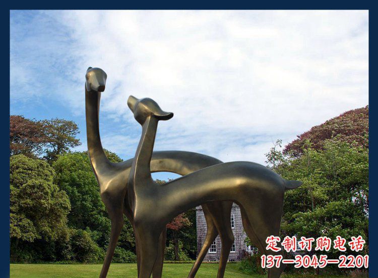 佛山 优雅铜鹿风格雕塑