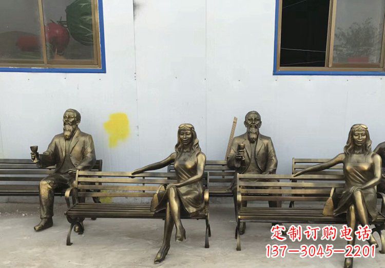 佛山唯美女性铜雕美女长椅