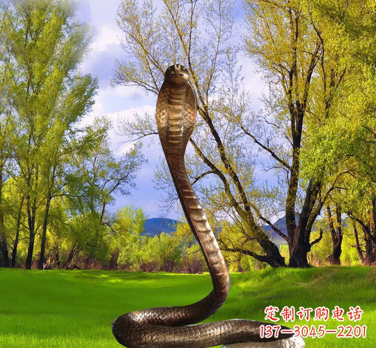 佛山铜质眼镜蛇动物雕塑