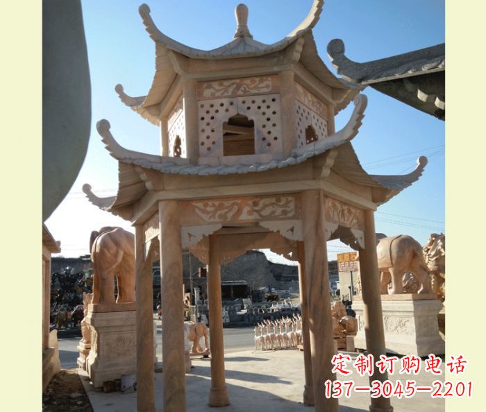 佛山中式双层石雕凉亭