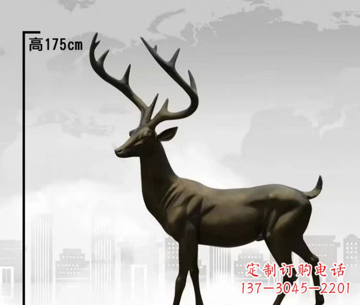 佛山精美的铜制公园小鹿雕塑