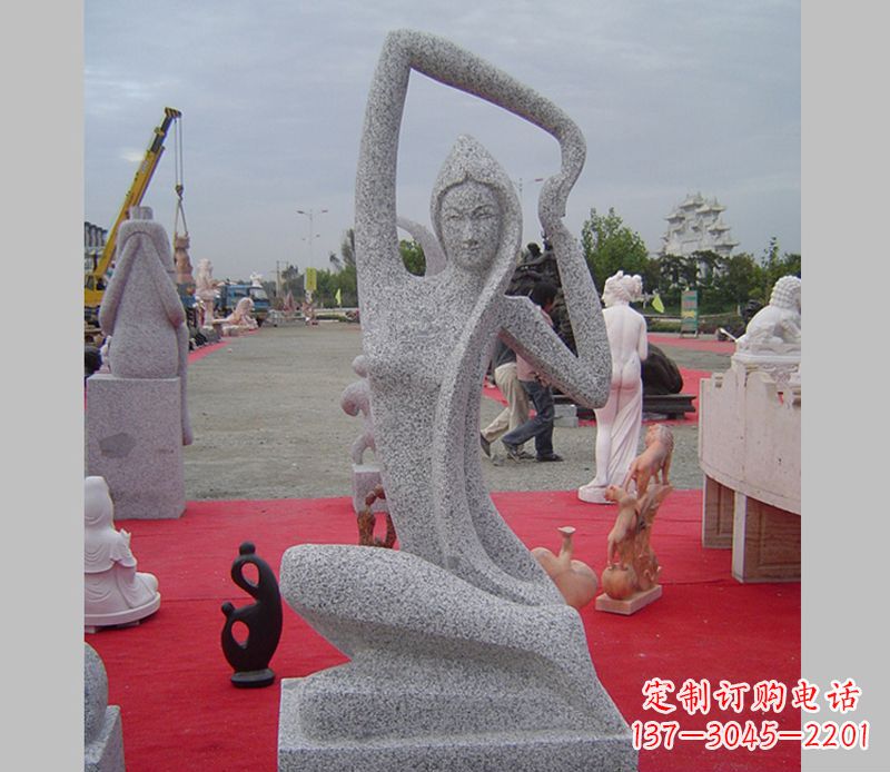 佛山中领雕塑定制精美瑜伽美女雕塑