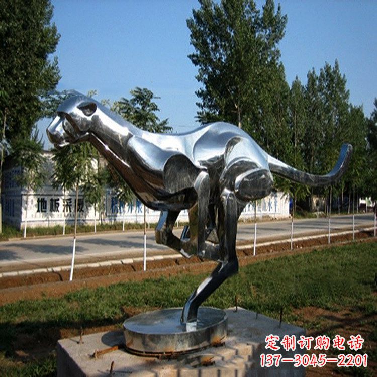 佛山公园园林动物动物袋鼠拉丝不锈钢雕塑