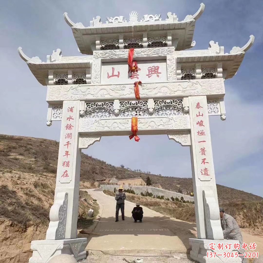 佛山传统玉石牌楼雕塑