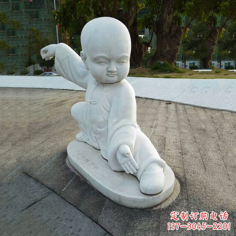 佛山瑞士艺术家精美制作的和尚汉白玉石雕塑