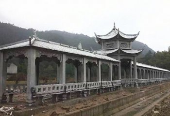 佛山中领雕塑定制精美的公园石雕亭子长廊