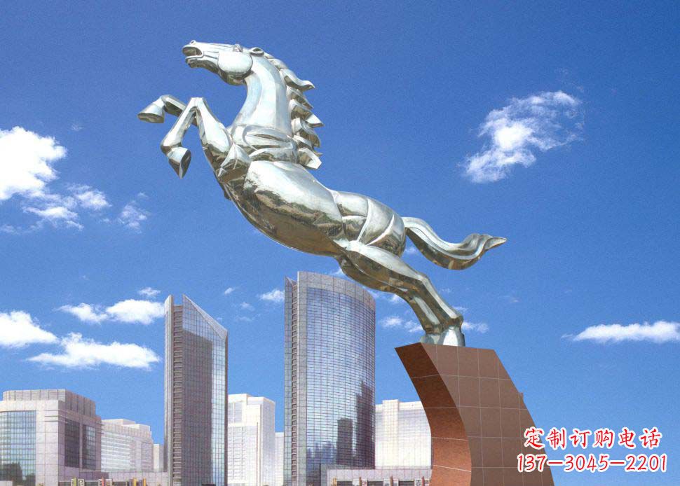 佛山广场奔马不锈钢雕塑