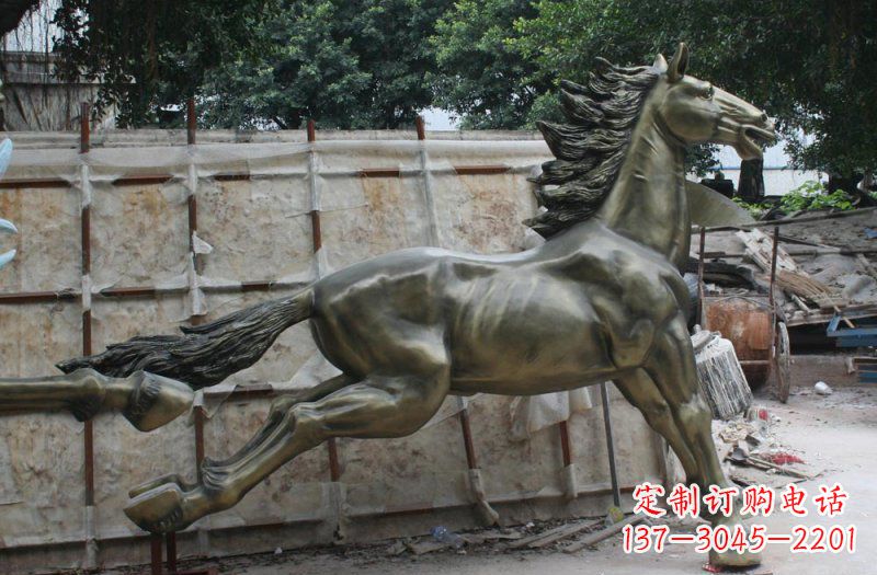 佛山广场奔马动物铜雕 (2)