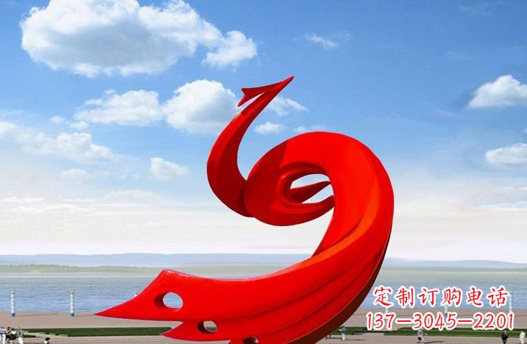 佛山领雕塑:不锈钢凤凰雕塑