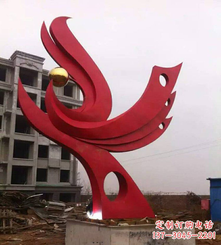 佛山全新抽象凤凰不锈钢雕塑