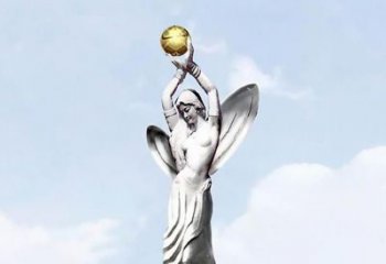 佛山精美的不锈钢女人双手捧球雕塑