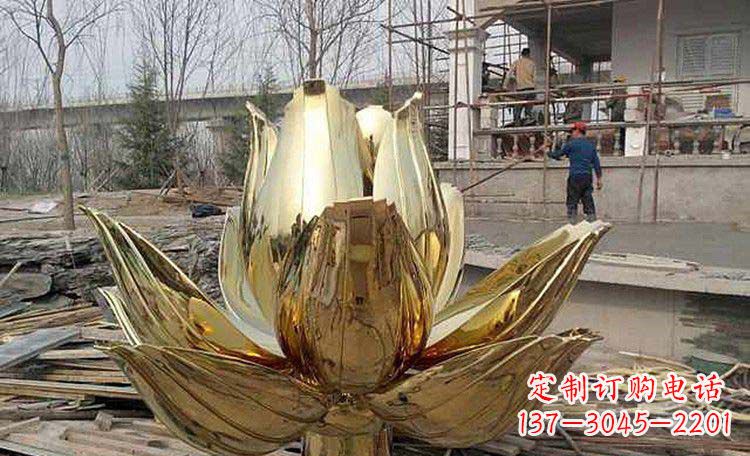 佛山超大型不锈钢莲花雕塑,惊艳定制空间