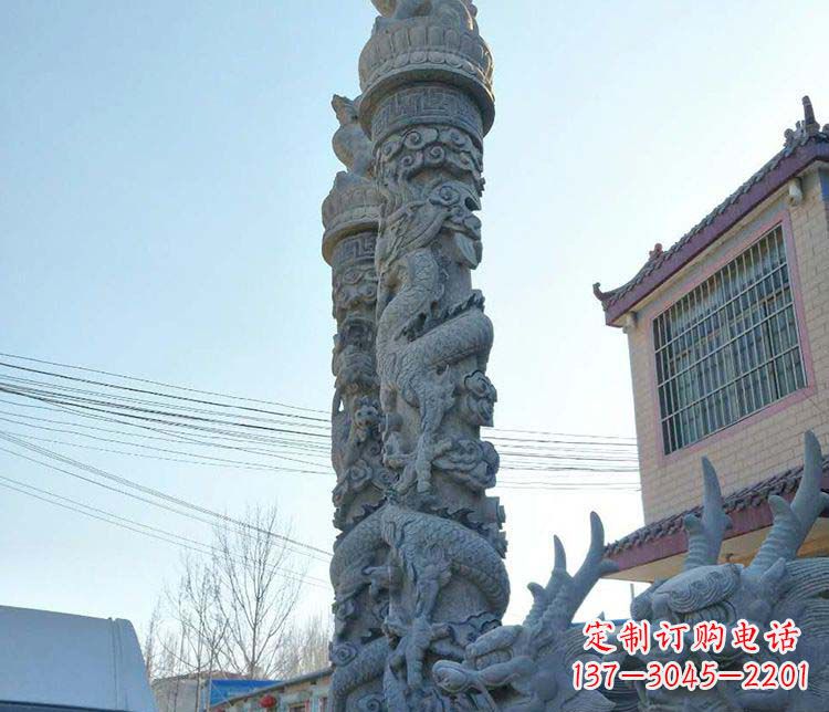 佛山广场大理石盘龙柱景观石雕