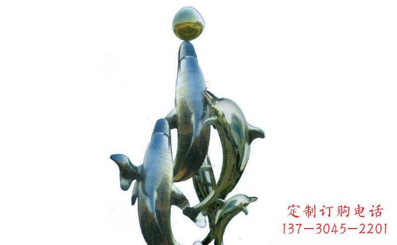佛山优雅而精致的海豚雕塑