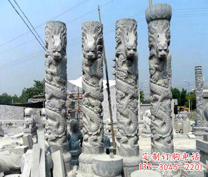 佛山浩大神秘的龙柱石雕