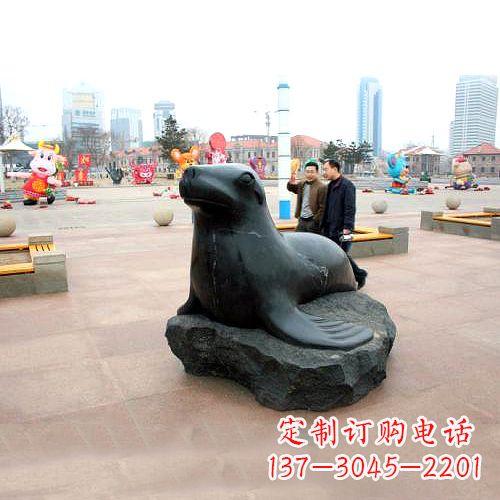 佛山海豹石雕塑,精美纯手工制作