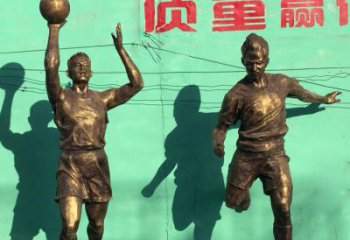 佛山广场铜雕打篮球小品人物雕塑