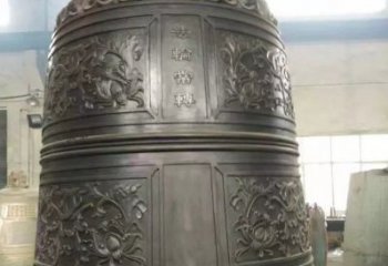 佛山国泰民安铜钟寺庙铜雕-传统工艺精美的铜钟雕塑